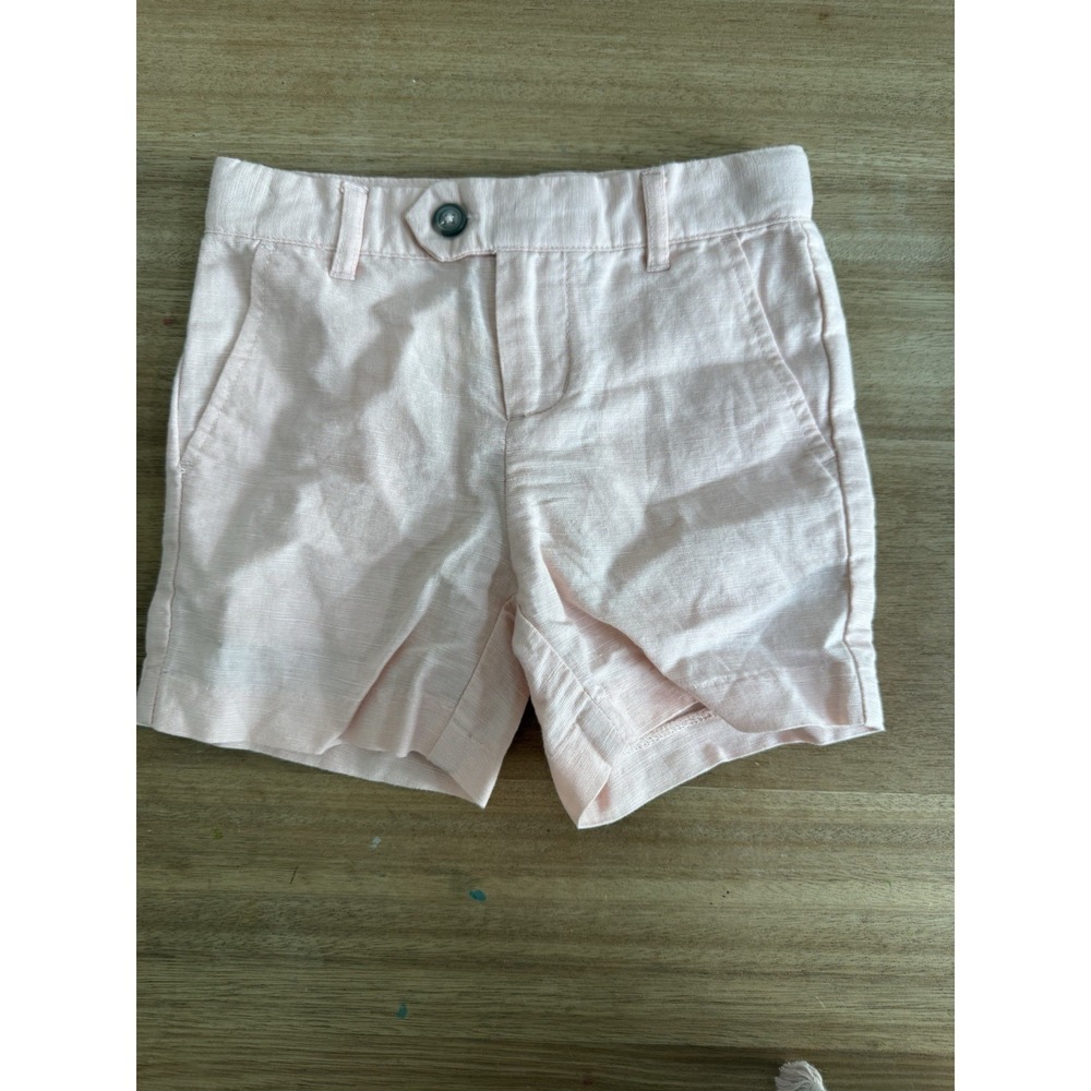 Janie and Jack Boys Linen Cotton Shorts Light Pink Size 2T NWT